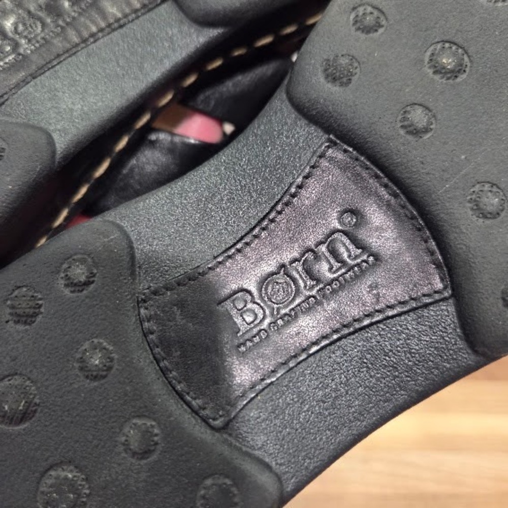 Born‎ Fisherman Sandals Women's Size 6 Black Leather Woven Buckle Slide MJG5 - Picture 12 of 12